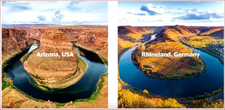Arizona e Rhineland; foto; confronto;