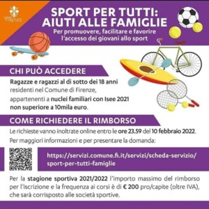 sport; comune; firenze; rimborso;