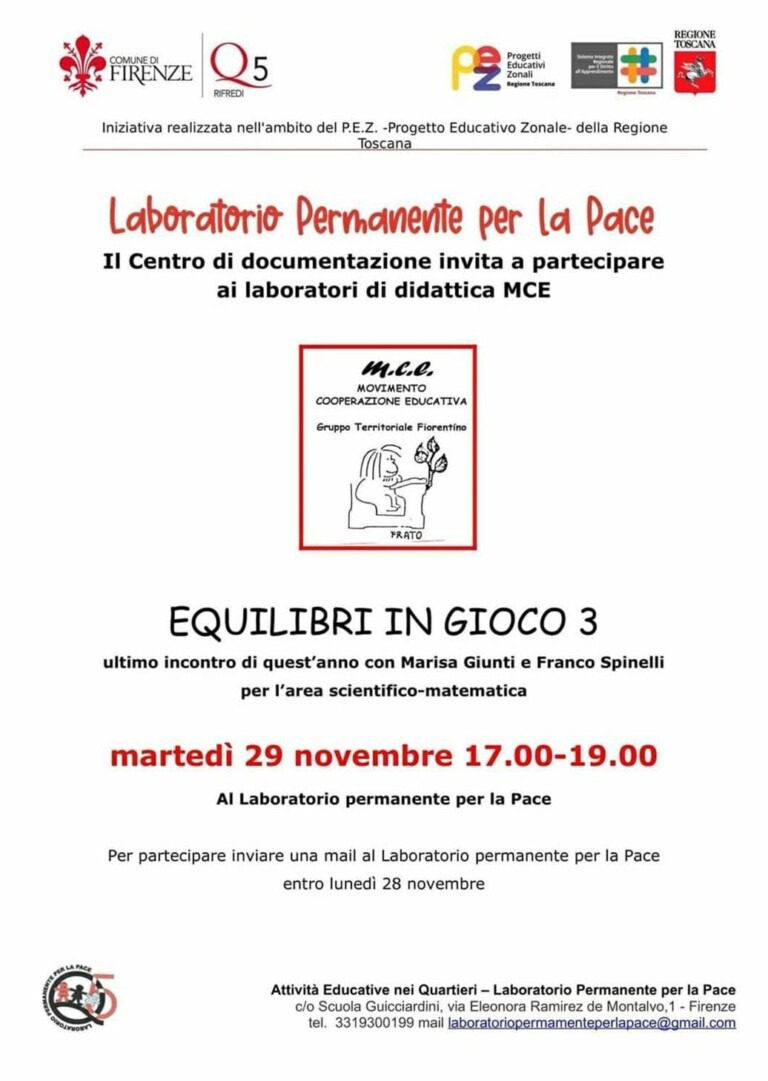 Locandina; Laboratorio per la pace; Quartiere 5; Firenze;