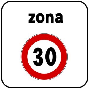 Cartello stradale, zona 30, firenze