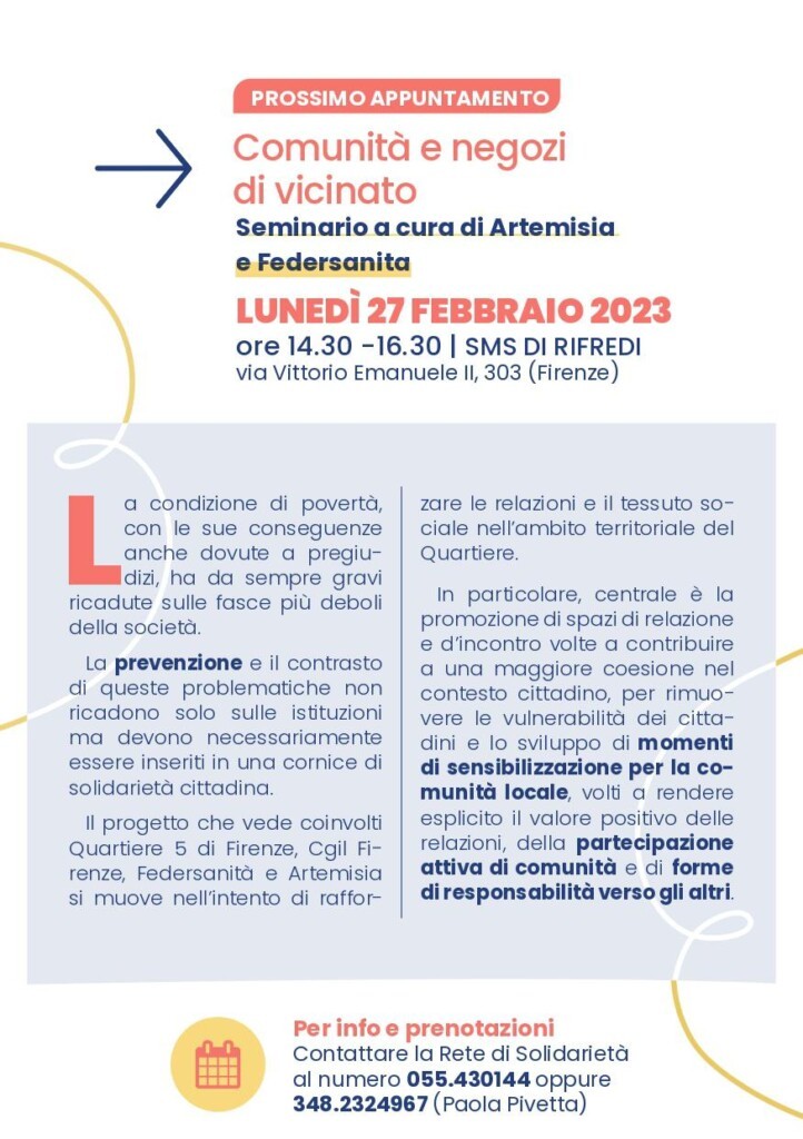 locandina; Quartiere 5; Artemisia; Firenze;
