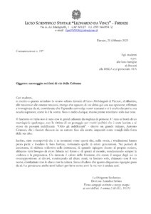 Lettera dirigente scolastica annalisa savino