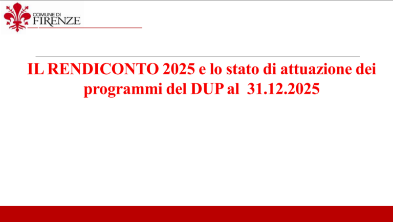copertina rendiconto finanziario 2025; comune firenze;