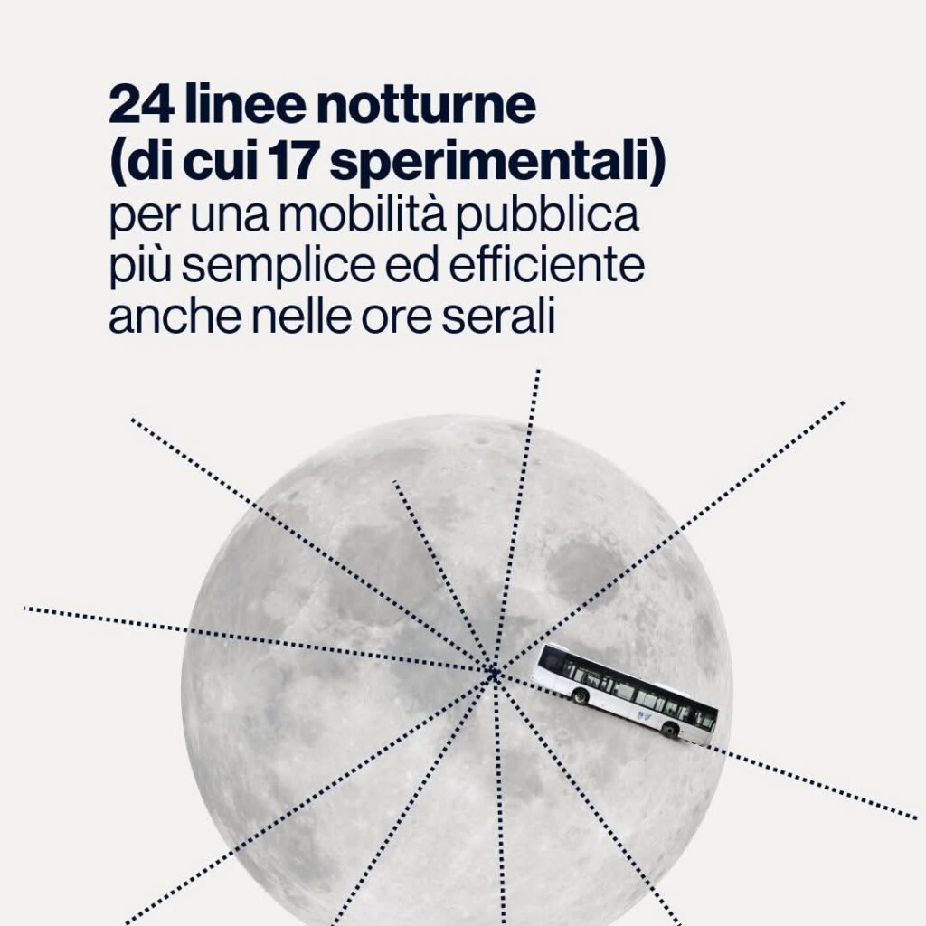 24 linee notturne, di cui 17 sperimentali;