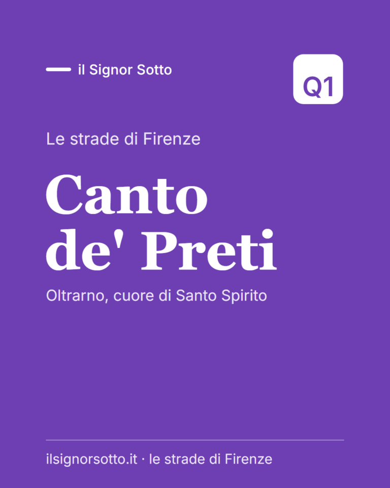 Canto de’ Preti, Quartiere 1 Firenze