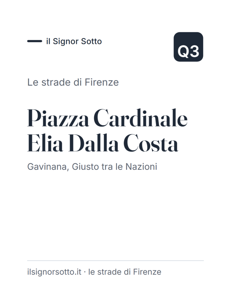 Piazza Cardinale Elia Dalla Costa, Quartiere 3 Firenze