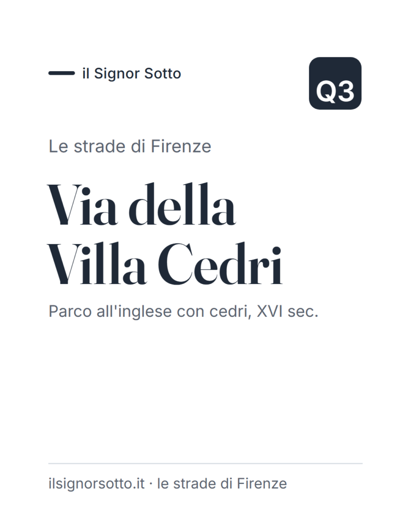 Via della Villa Cedri, Quartiere 3 Firenze