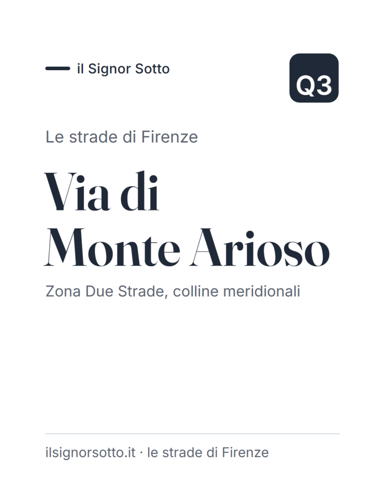 Via di Monte Arioso, Quartiere 3 Firenze