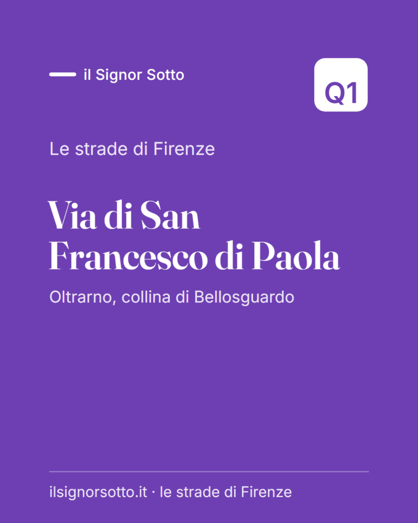 Via di San Francesco di Paola, Quartiere 1 Firenze