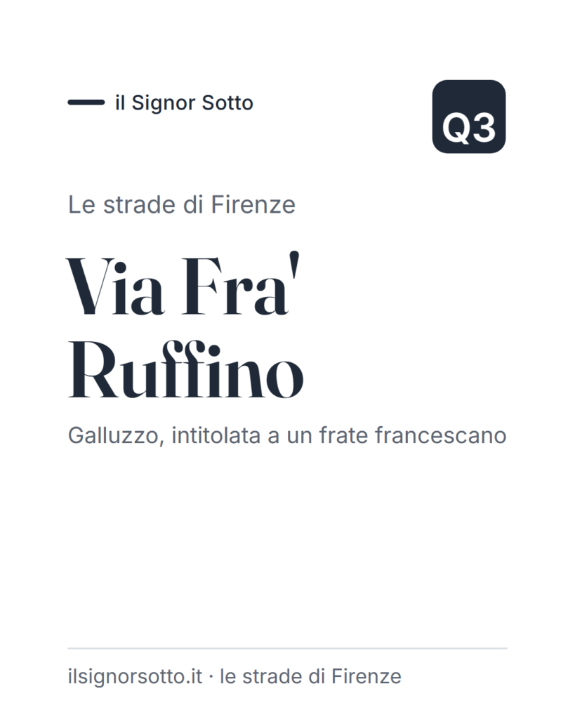 Via Fra’ Ruffino, Quartiere 3 Firenze
