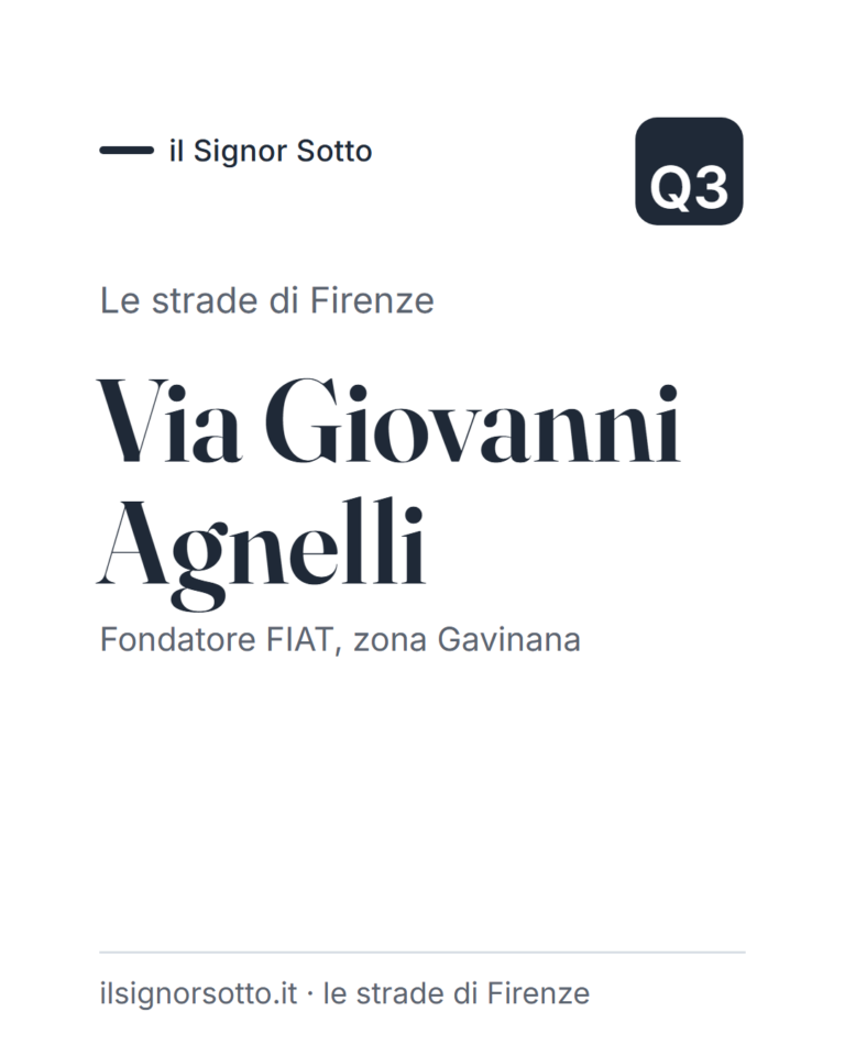 Via Giovanni Agnelli, Quartiere 3 Firenze