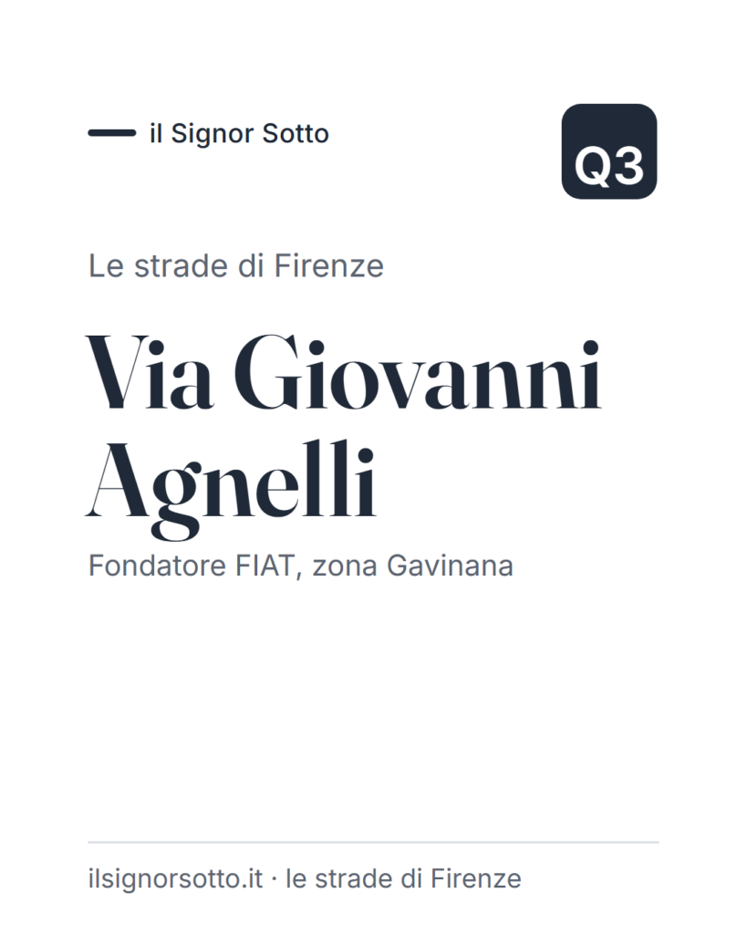Via Giovanni Agnelli, Quartiere 3 Firenze