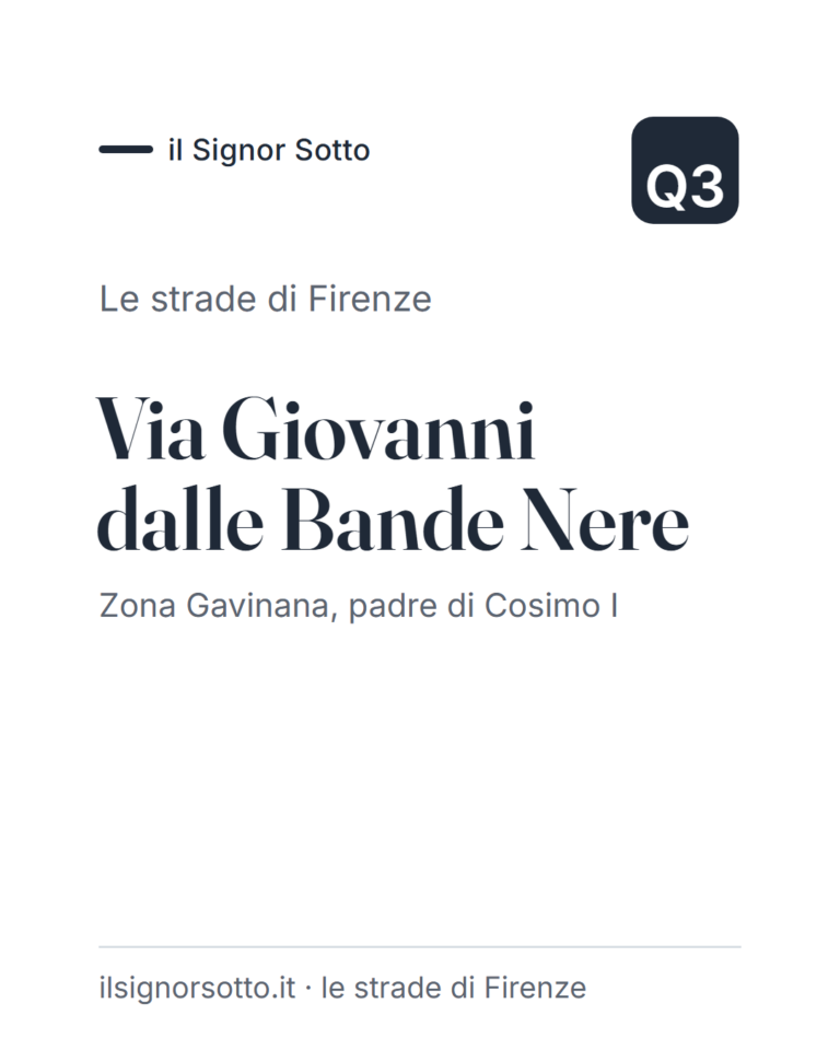 Via Giovanni dalle Bande Nere, Quartiere 3 Firenze