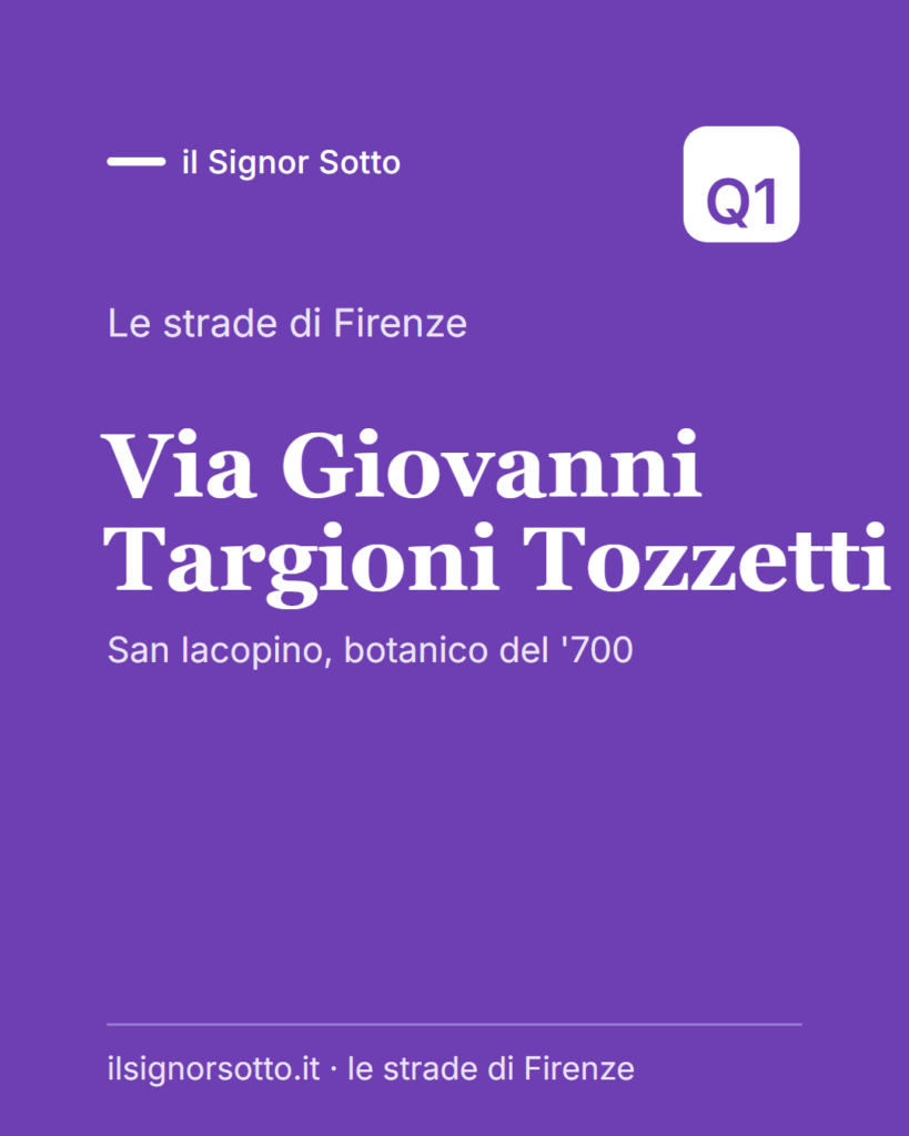 Via Giovanni Targioni Tozzetti, Quartiere 1 Firenze