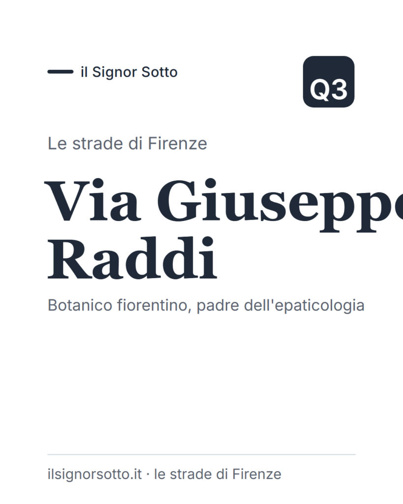 Via Giuseppe Raddi, Quartiere 3 Firenze