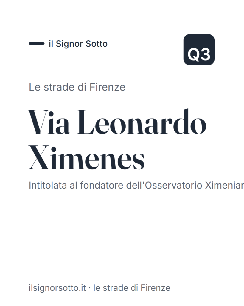 Via Leonardo Ximenes, Quartiere 3 Firenze