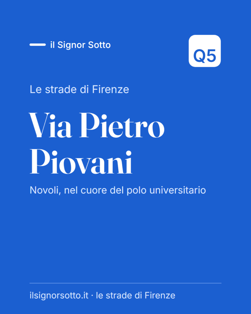 Via Pietro Piovani, Quartiere 5 Firenze