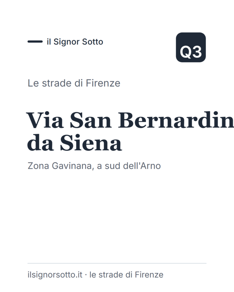 Via San Bernardino da Siena, Quartiere 3 Firenze