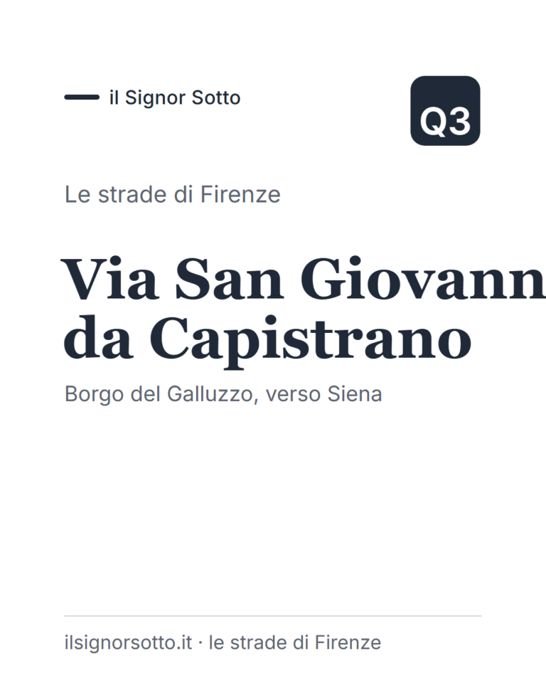Via San Giovanni da Capistrano, Quartiere 3 Firenze