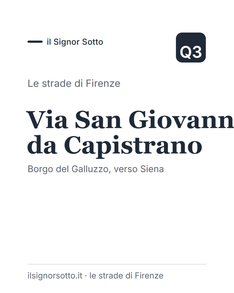 Via San Giovanni da Capistrano, Quartiere 3 Firenze
