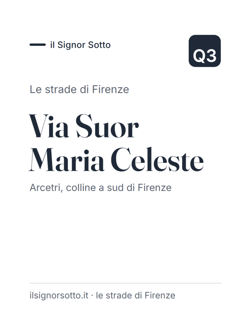 Via Suor Maria Celeste, Quartiere 3 Firenze