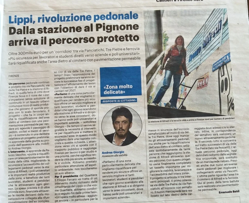 Stazione Rifredi; marciapiedi; La Nazione; giornale;