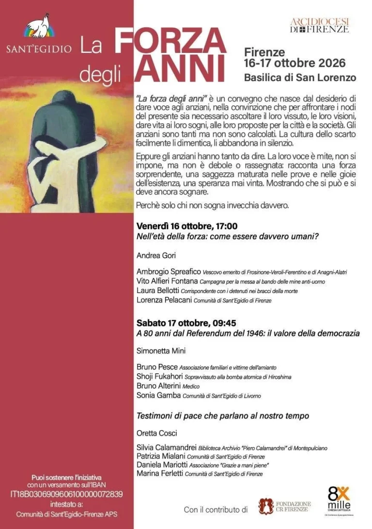 Locandina: «La forza degli anni»: Convegno di Sant'Egidio