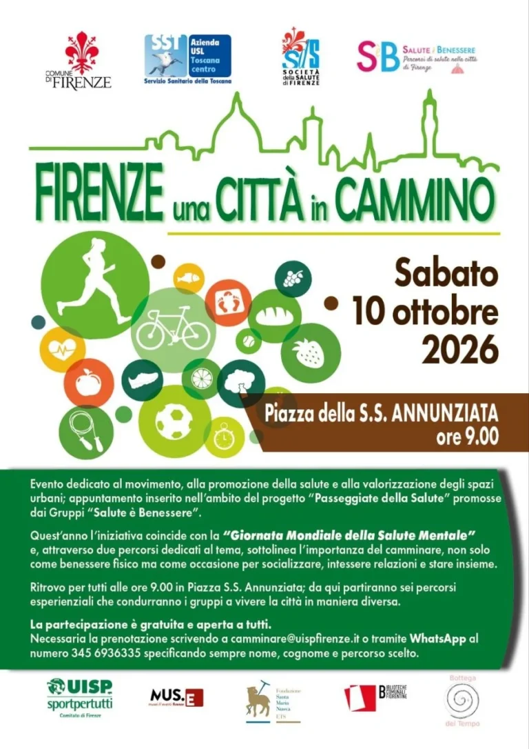 Locandina: «Firenze una città in cammino»: Passeggiate della Salute