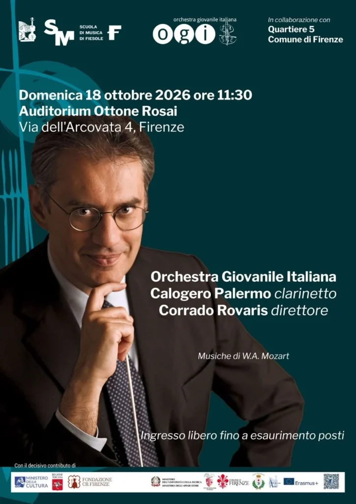 Locandina: Concerto dell'Orchestra Giovanile Italiana, musiche di Mozart