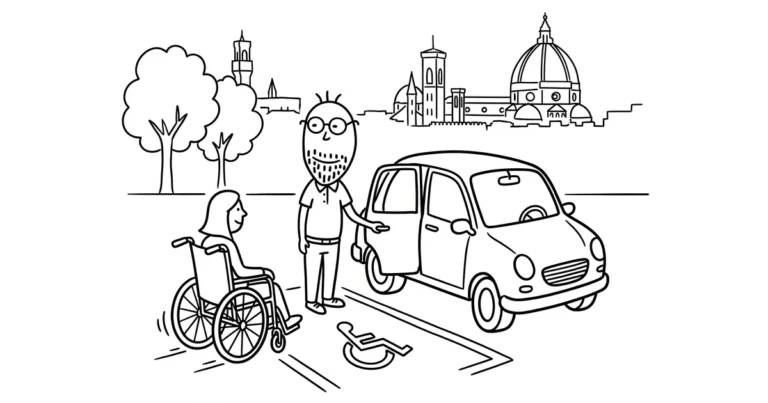 Signor Sotto; stallo disabili; sedia a rotelle; auto; Firenze
